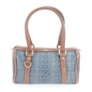 Gucci GG denim shoulder bag leather canvas tote